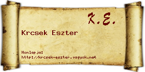 Krcsek Eszter névjegykártya